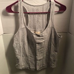 Gray tank top with lace back